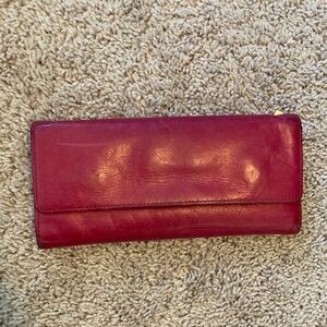 Hobo Red Leather Clutch